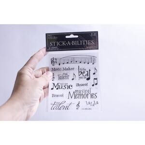 Music Words, Sticker Set, 30 pc, Stick-a-bilities, The Paper Studio, Learning